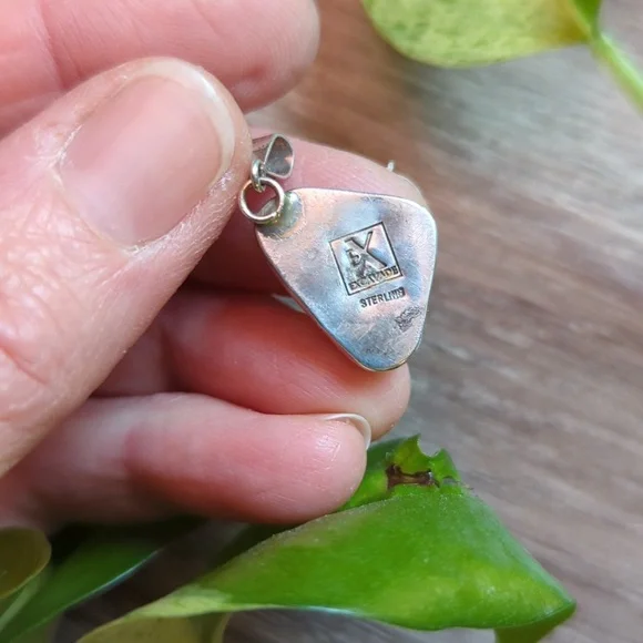 Chrysocolla and Sterling Silver Pendant - Picture 2 of 3